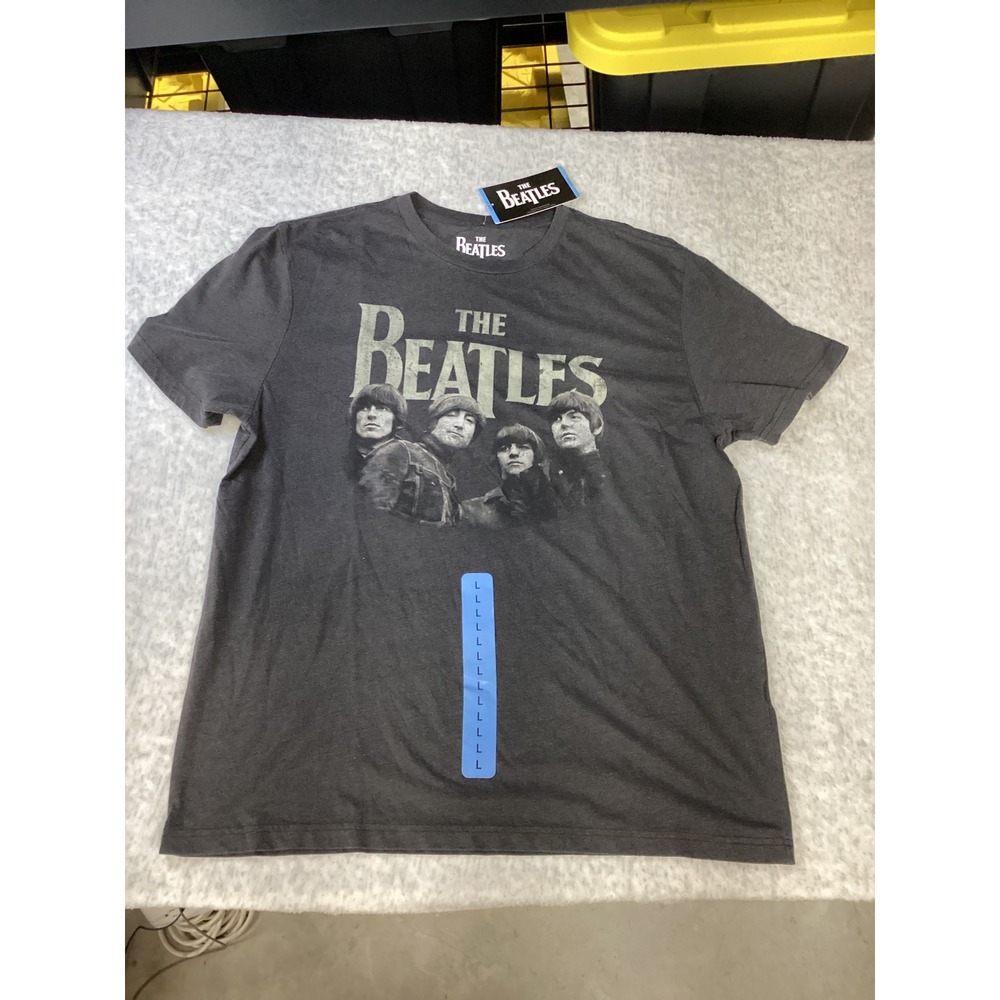 The Beatles 1965 American Tour Graphic T-Shirt Charcoal Grey Mens Large NWT
